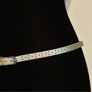 Shiny Gold Perforated Women's Belt